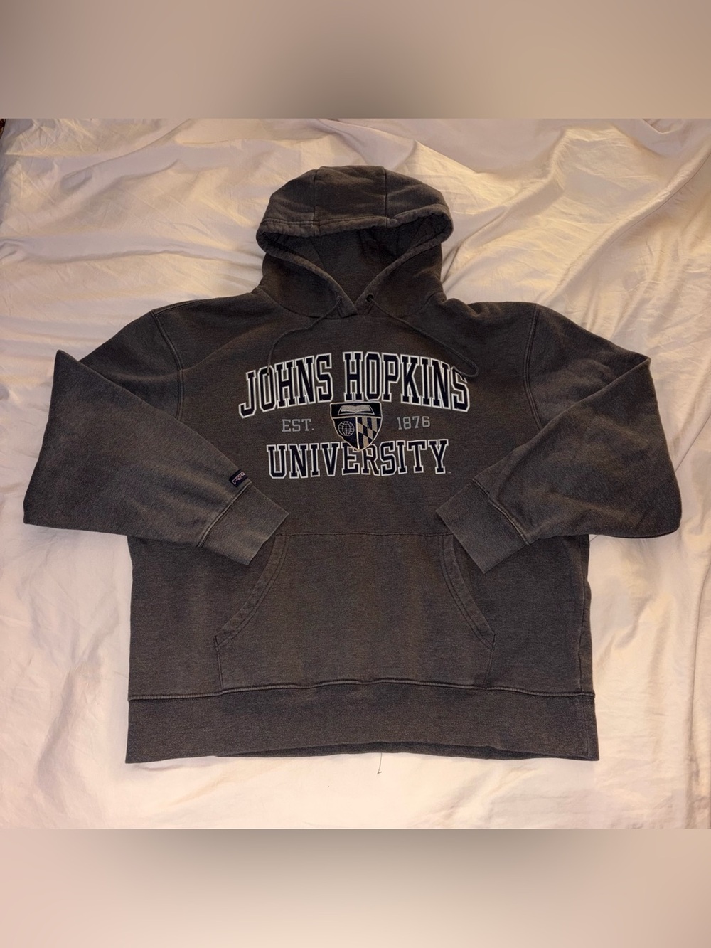 Y2K Jansport Johns Hopkins University Gray Cotton & Polyester Hoodie size XL